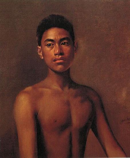 Hubert Vos Iokepa, Hawaiian Fisher Boy oil painting image